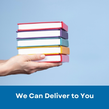 Hands holding a stack of books