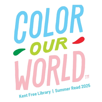 Text in blue, green, pink spelling Color Our World