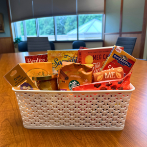 Fall-themed raffle basket
